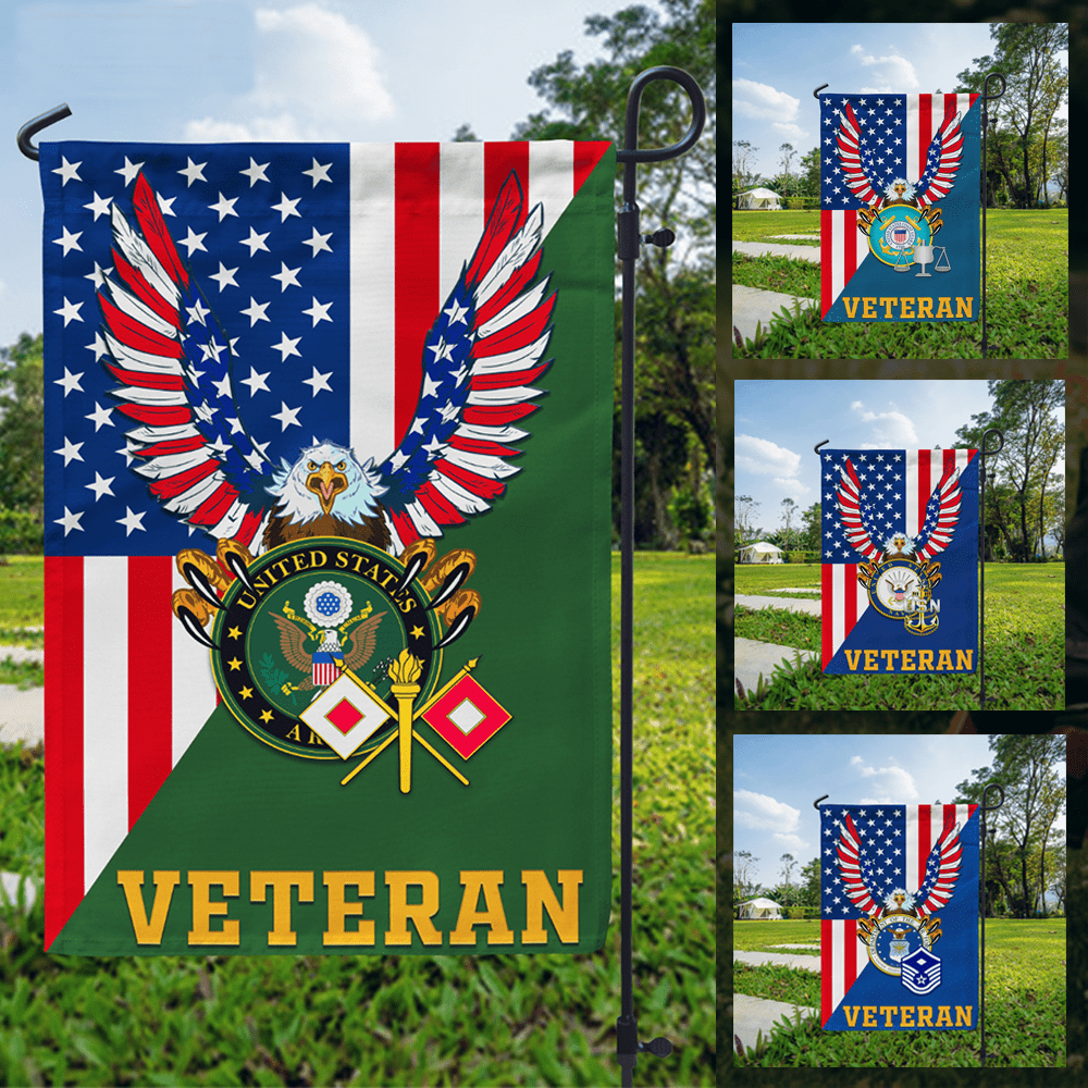 US Military Logo/Insignia D07 Veteran Garden Flag/Yard Flag 12 inches x 18 inches Twin-Side Printing-GDFlag-Personalized-Veterans Nation