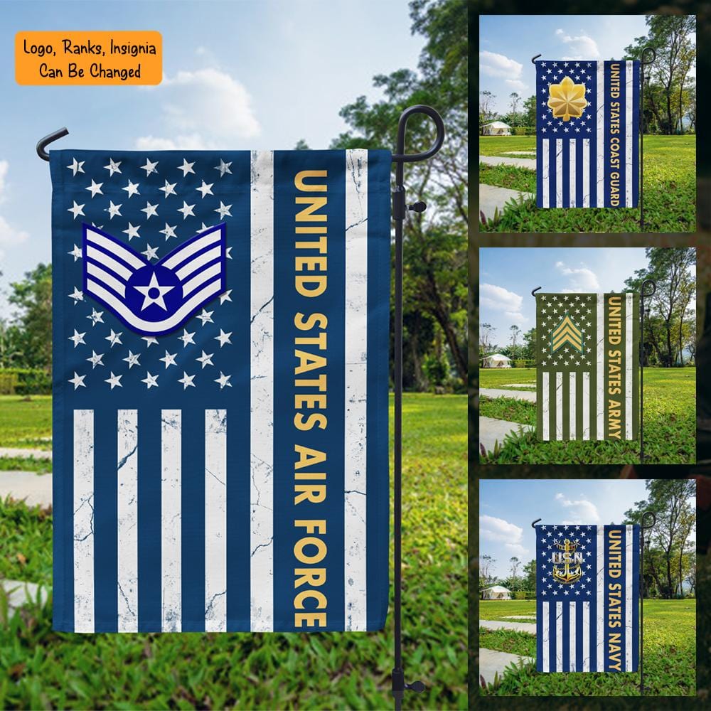 US Military Logo/Insignia D06 Garden Flag/Yard Flag 12 inches x 18 inches Twin-Side Printing-GDFlag-Personalized-Veterans Nation