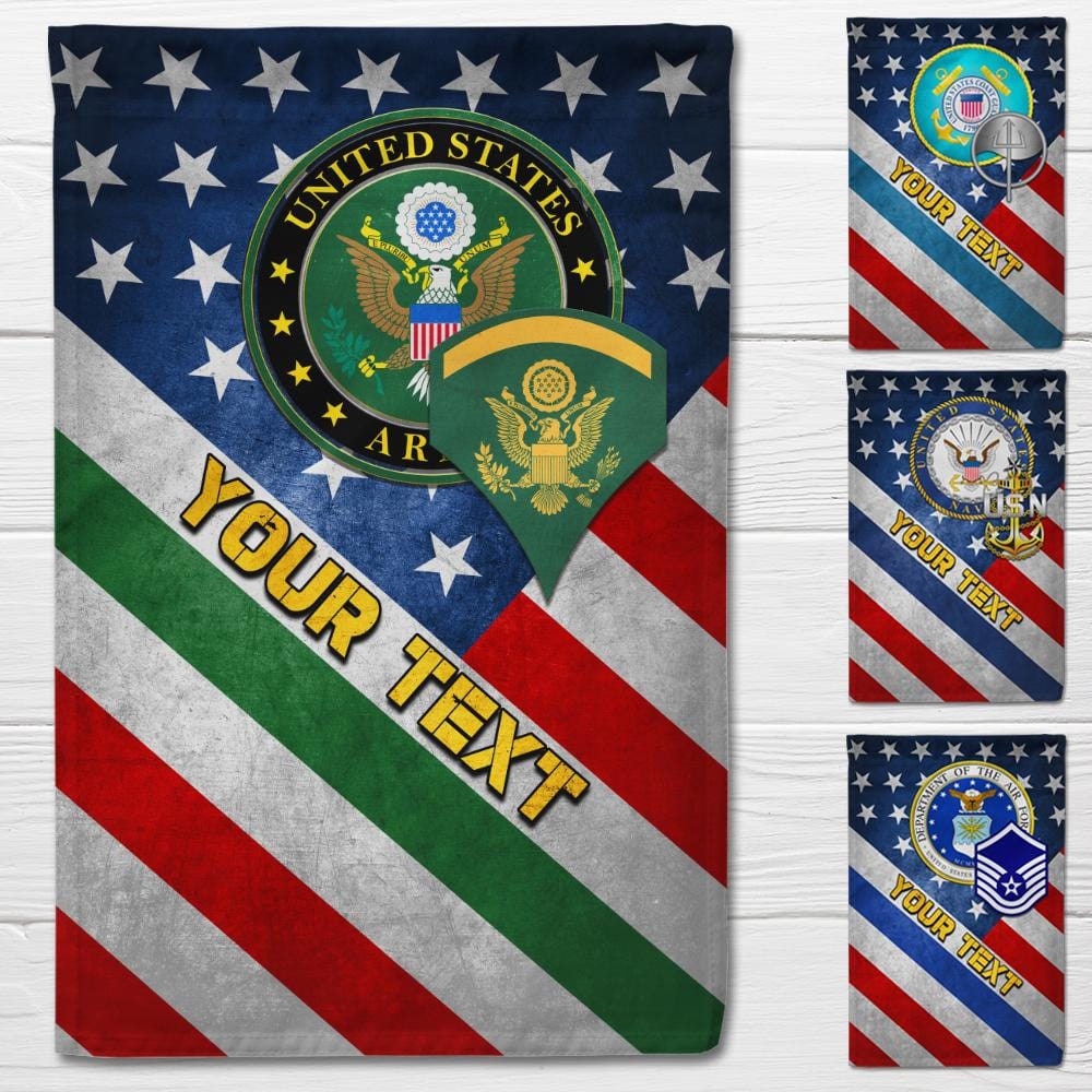 Personalized US Military Logo/Insignia and Text D02 Garden Flag/Yard Flag 12 inches x 18 inches Twin-Side Printing-GDFlag-Personalized-Veterans Nation