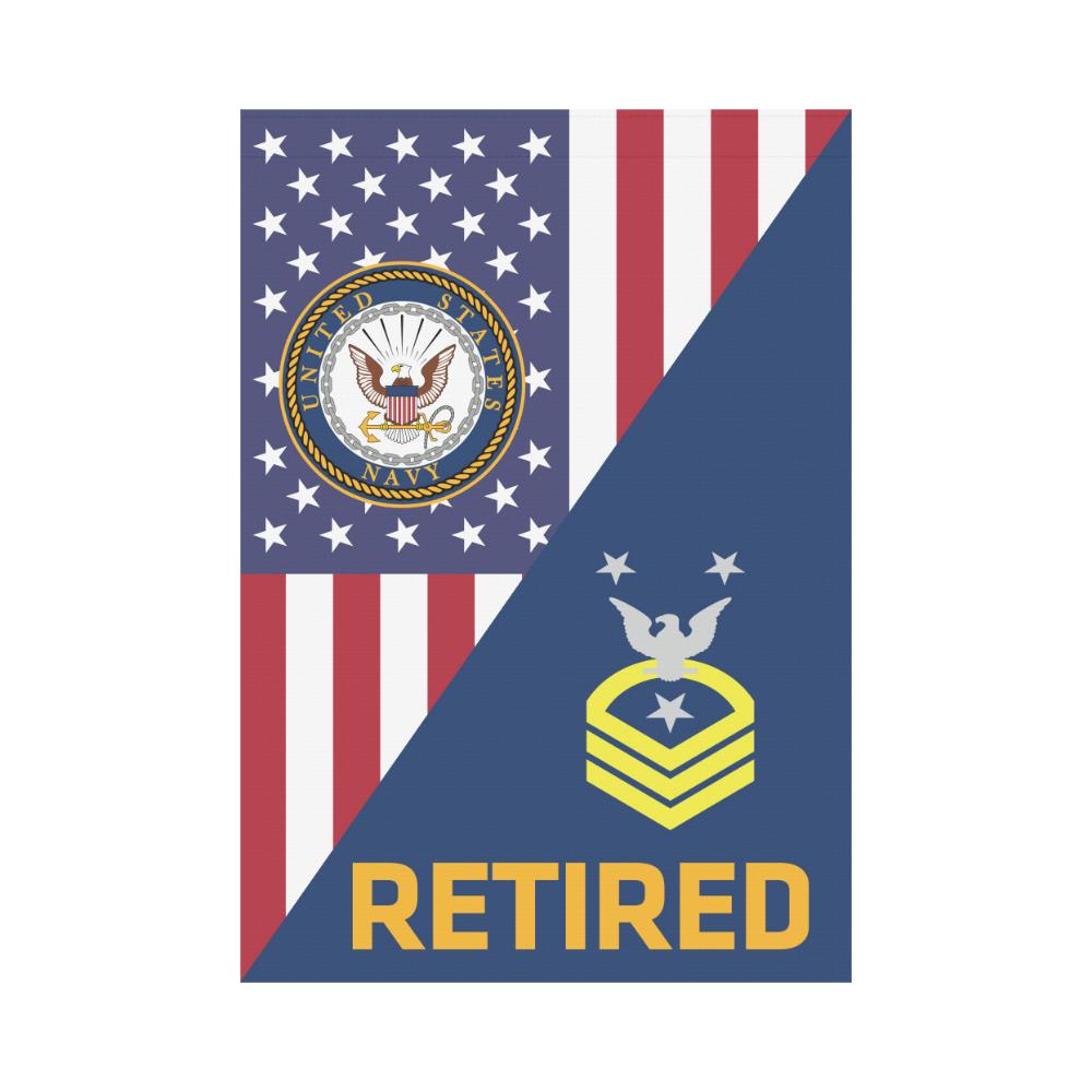 US Navy E-9 Command Master Chief Petty Officer E9 CMDCM Senior Enlisted Advisor Collar Device Retired House Flag 28 inches x 40 inches Twin-Side Printing-HouseFlag-Navy-Collar-Veterans Nation