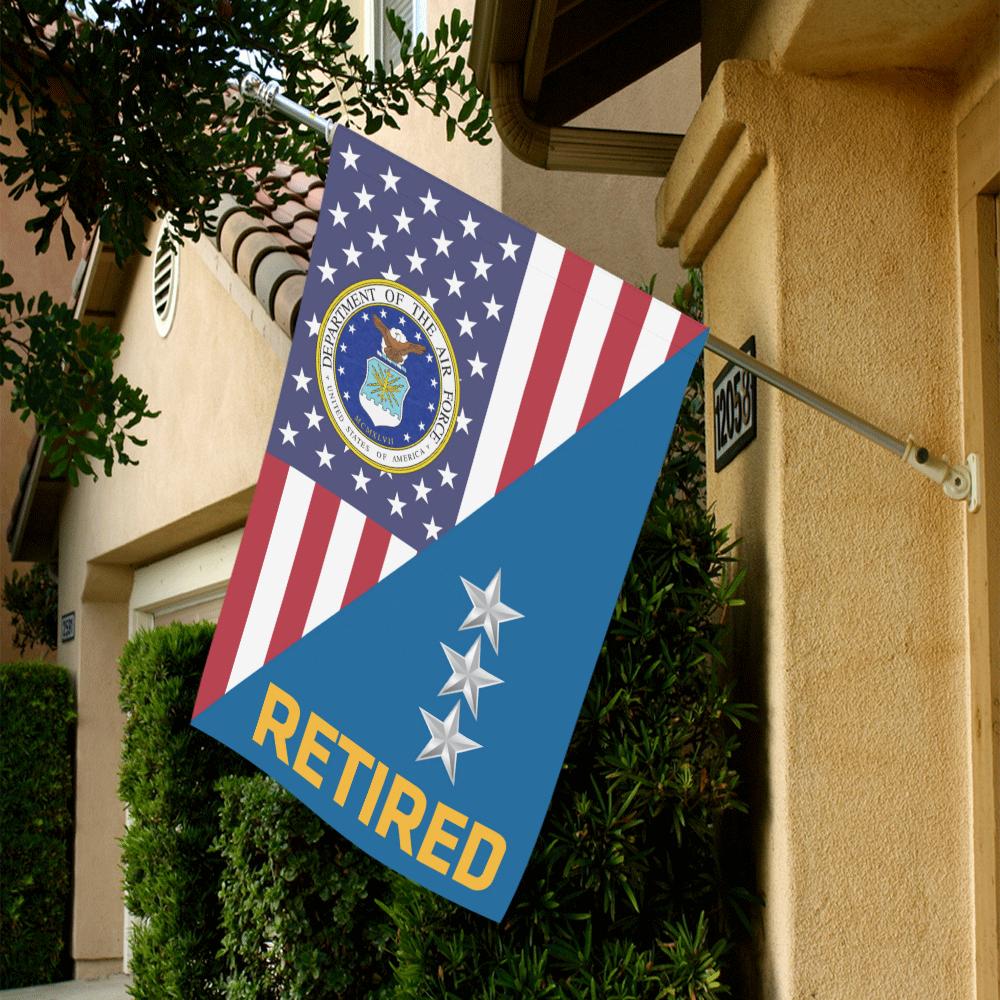 US Air Force O-9 Lieutenant General Lt Ge O9 Retired House Flag 28 inches x 40 inches Twin-Side Printing-HouseFlag-USAF-Ranks-Veterans Nation