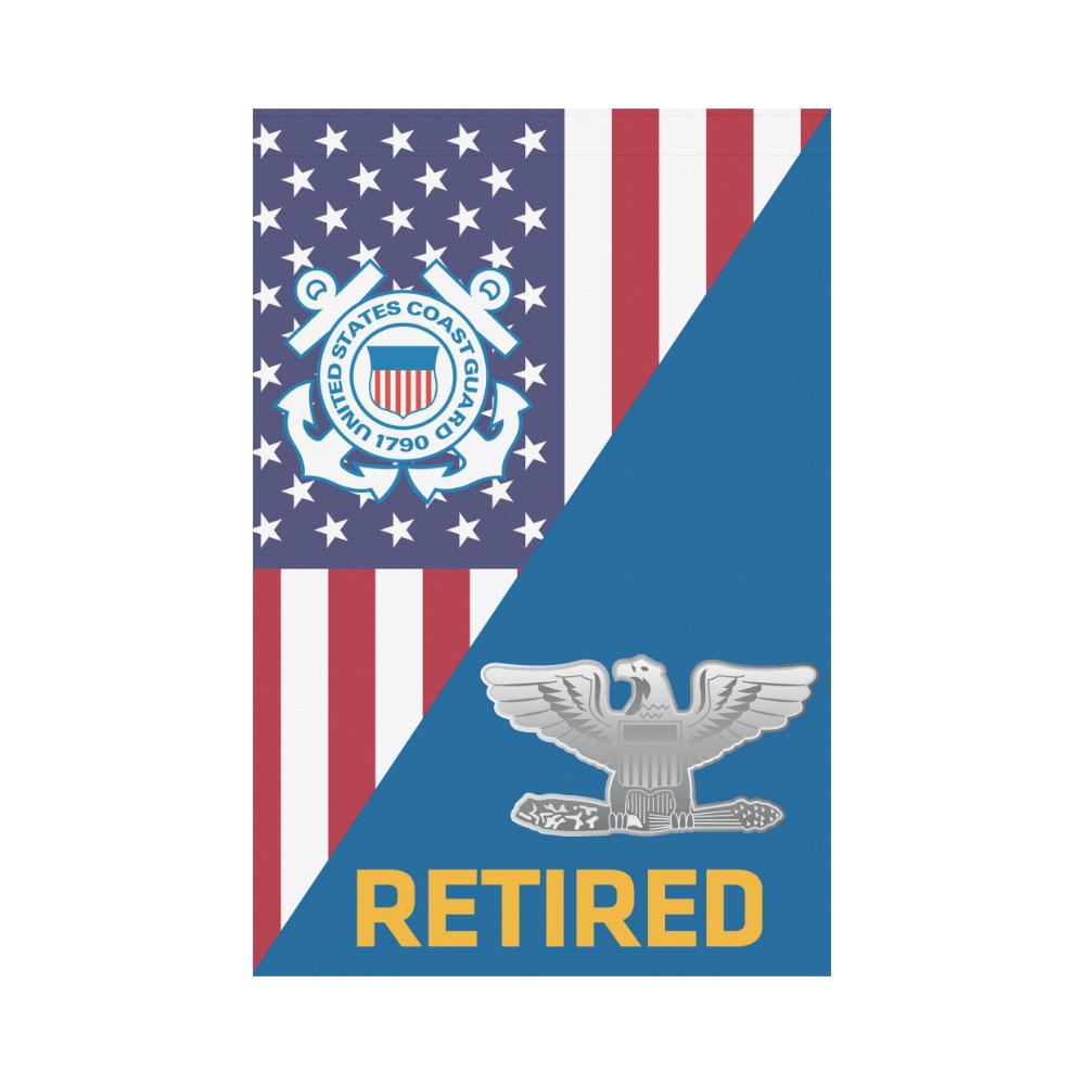 US Coast Guard O-6 Captain O6 CAPT Senior Officer Retired Garden Flag/Yard Flag 12 inches x 18 inches-GDFlag-USCG-Officer-Veterans Nation