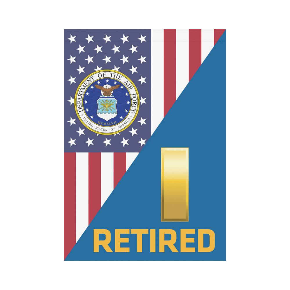 US Air Force O-1 Second Lieutenant 2d Lt O1 Retired House Flag 28 inches x 40 inches Twin-Side Printing-HouseFlag-USAF-Ranks-Veterans Nation