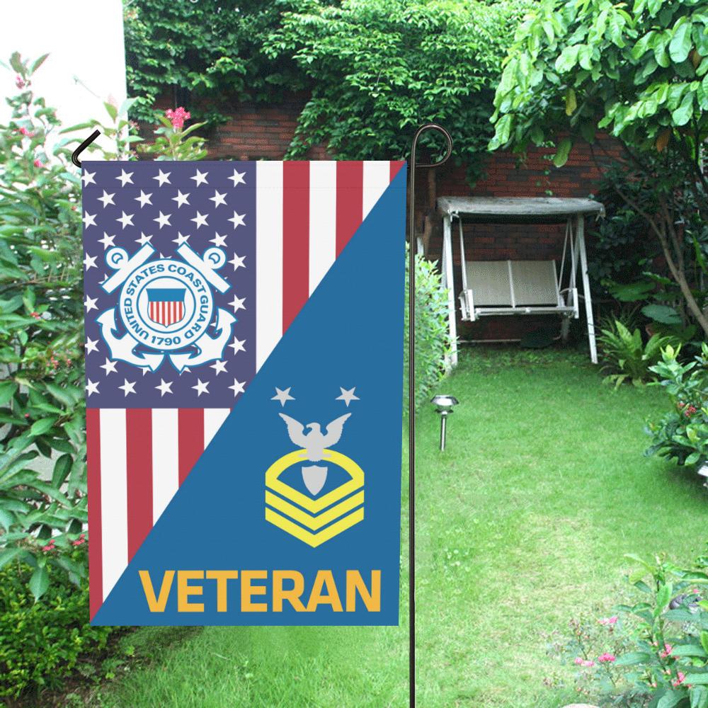 US Coast Guard E-9 Command Master Chief Petty Veteran Garden Flag/Yard Flag 12 inches x 18 inches Twin-Side Printing-GDFlag-USCG-Collar-Veterans Nation