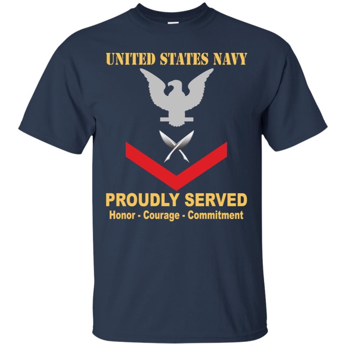 U.S Navy Yeoman Navy YN E-4 Rating Badges Proudly Served T-Shirt For Men On Front-TShirt-Navy-Veterans Nation