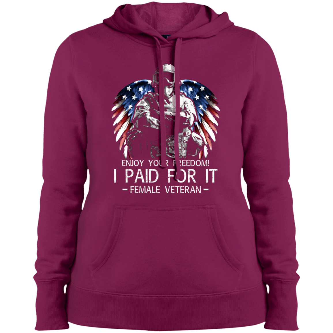 Military T-Shirt "Female Veteran - Enjoy your freedom I paid for it Women" Front-TShirt-General-Veterans Nation