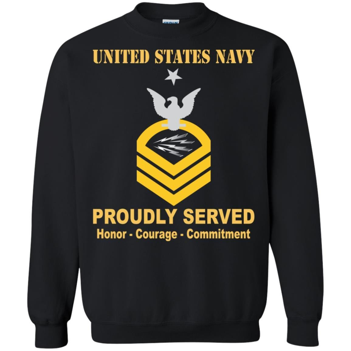 U.S Navy Radioman Navy RM E-8 Rating Badges Proudly Served T-Shirt For Men On Front-TShirt-Navy-Veterans Nation