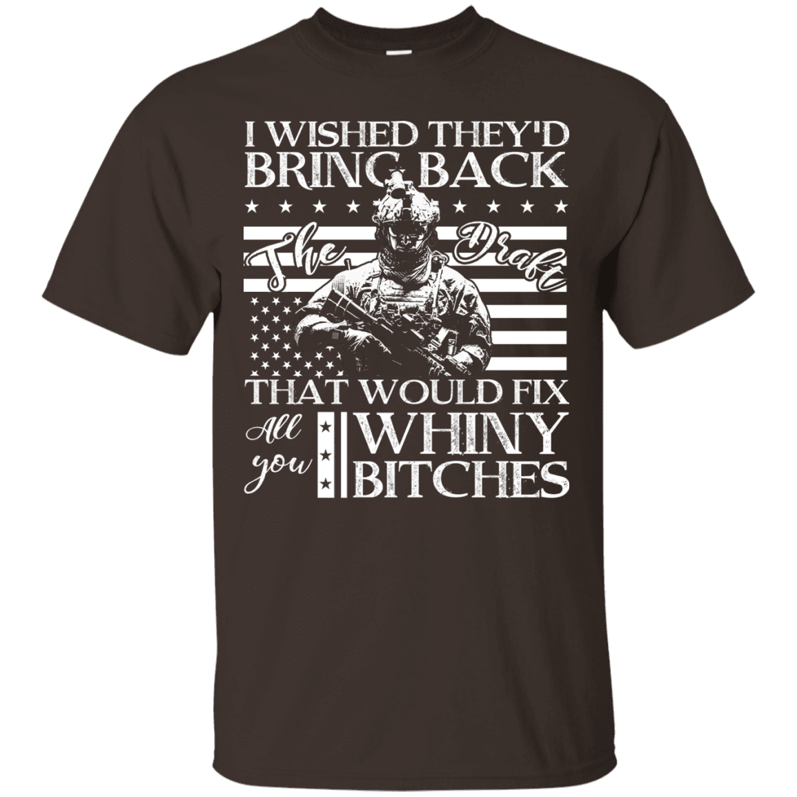Military T-Shirt "I Wished They'd Bring Back Veteran" Front-TShirt-General-Veterans Nation