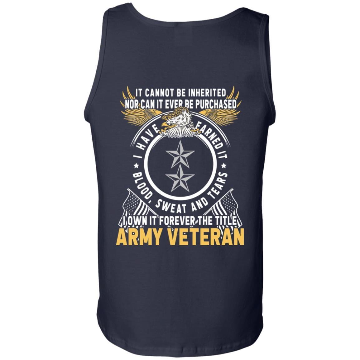 US Army O-8 Major General O8 MG General Officer Ranks T-Shirt For Men On Back-TShirt-Army-Veterans Nation