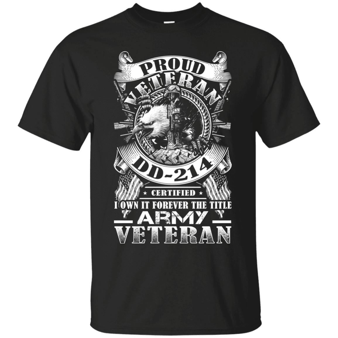 Proud Army Veteran DD214 Front T Shirts-TShirt-Army-Veterans Nation