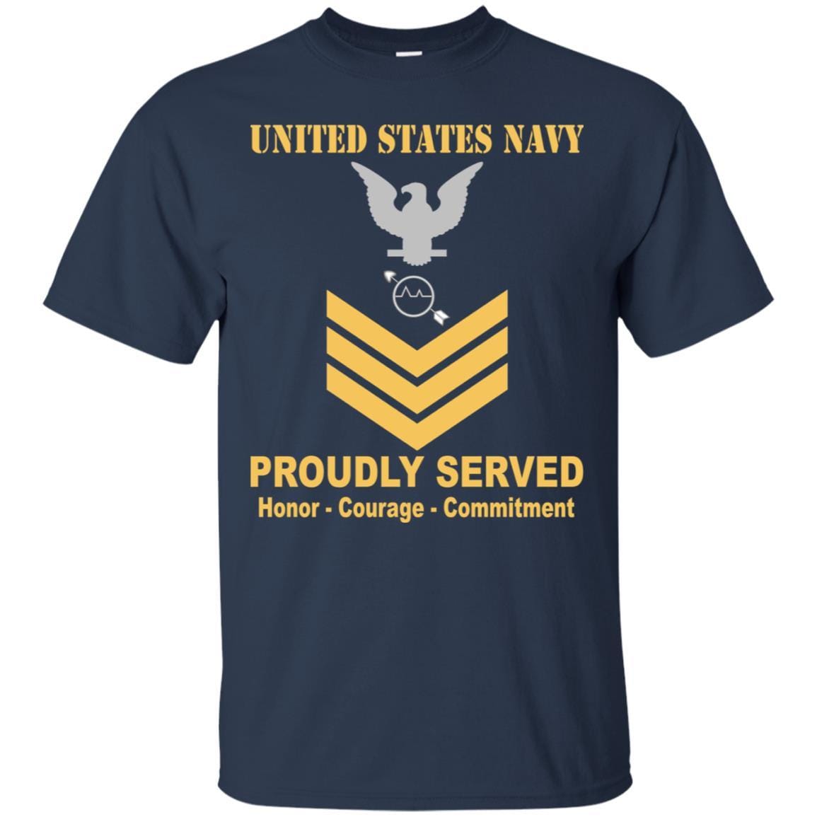 U.S Navy Operations specialist Navy OS E-6 Rating Badges Proudly Served T-Shirt For Men On Front-TShirt-Navy-Veterans Nation