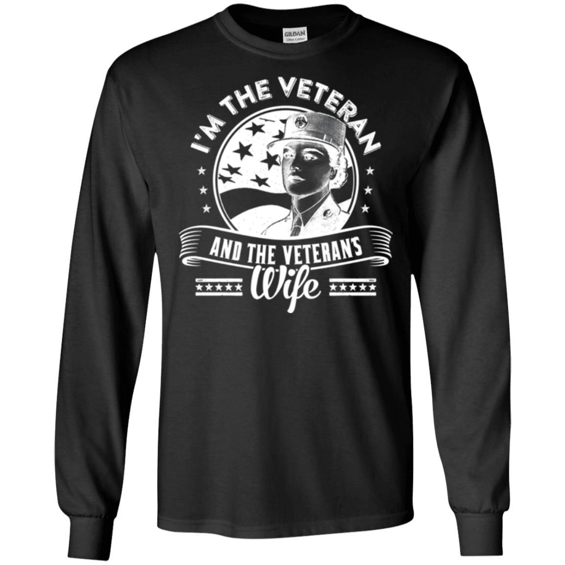 Military T-Shirt "I AM A VETERAN AND A VETERAN'S WIFE"-TShirt-General-Veterans Nation