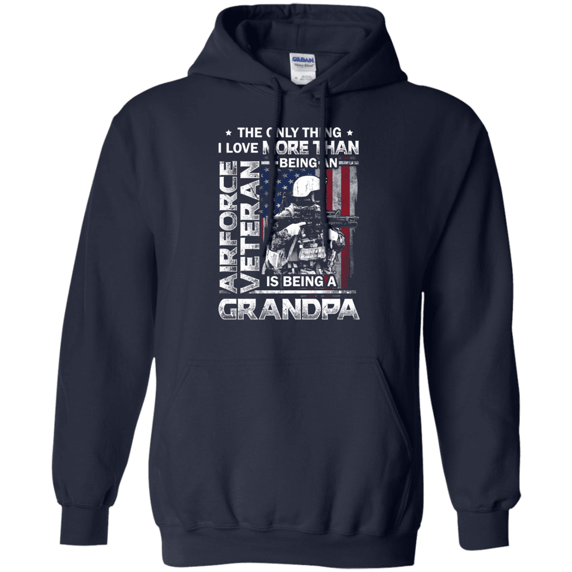 Military T-Shirt "Airforce Veteran I love Being A Grandpa Men" Front-TShirt-General-Veterans Nation