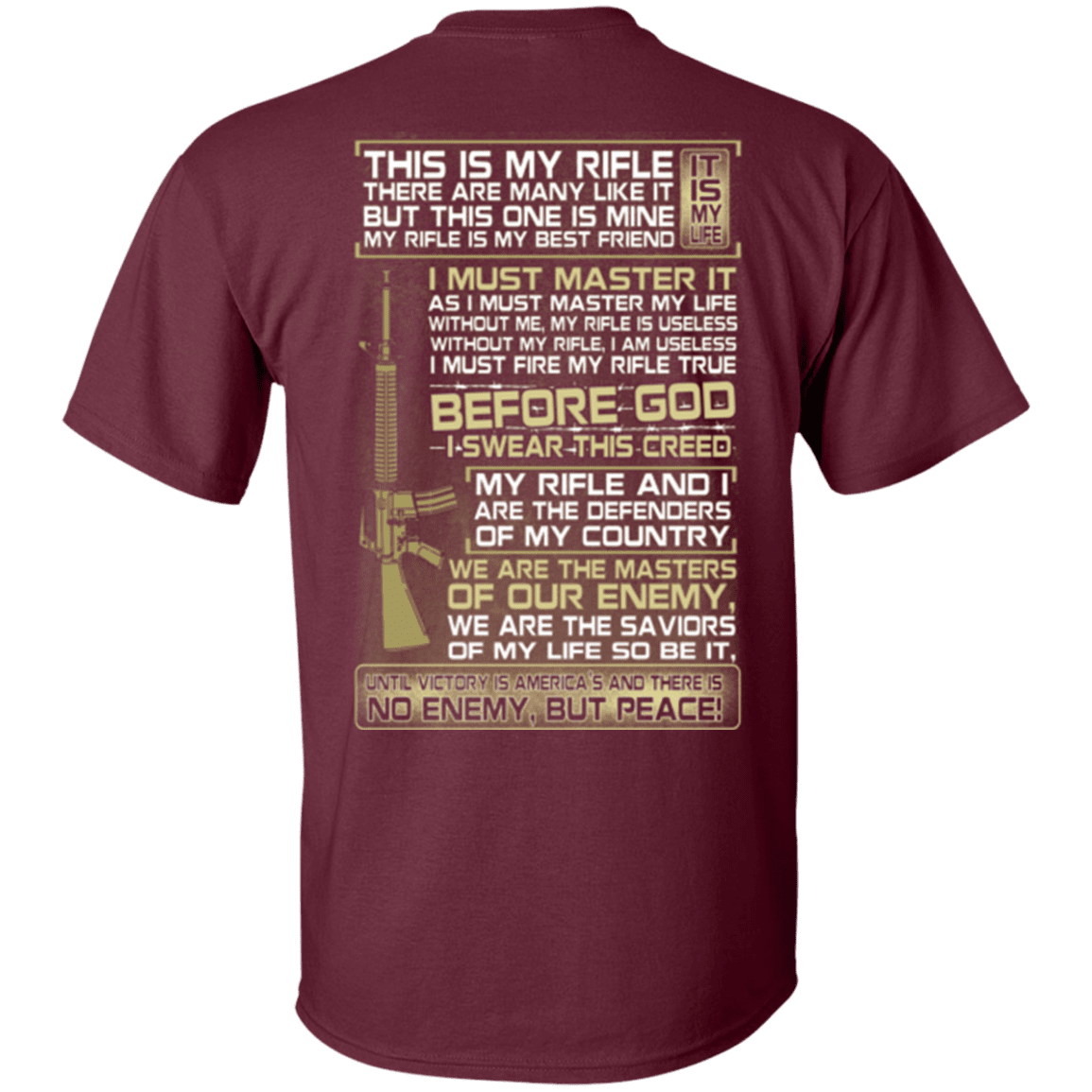 Military T-Shirt "Veteran - This is My Rifle I Must Master It"-TShirt-General-Veterans Nation