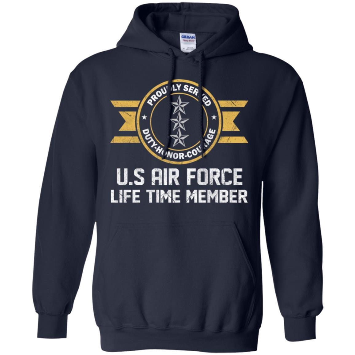 Life time member-US Air Force O-9 Lieutenant General Lt Ge O9 General Officer Ranks Men T Shirt On Front-TShirt-USAF-Veterans Nation