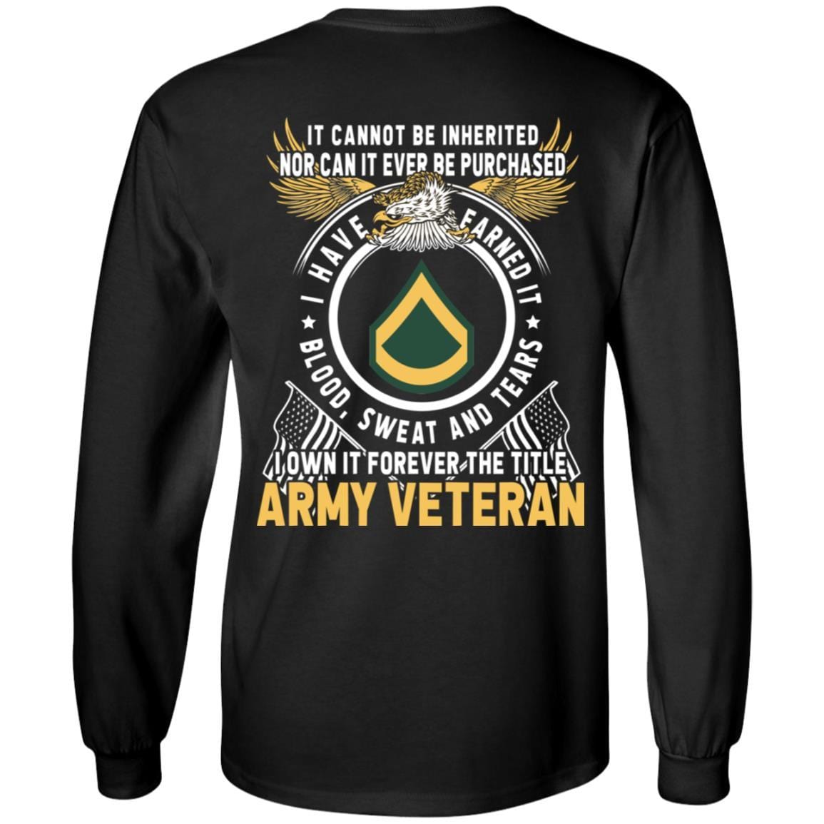 Army E-3 PFC E3 Private First Class Ranks T-Shirt For Men On Back-TShirt-Army-Veterans Nation