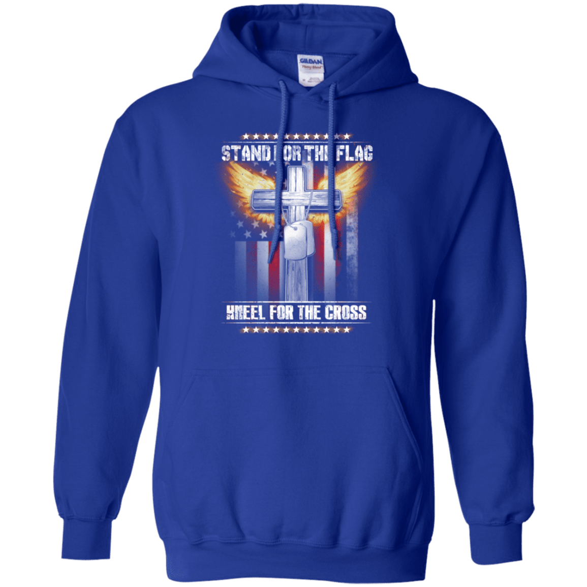 Military T-Shirt "Stand For The Flag Kneel For The Cross"-TShirt-General-Veterans Nation