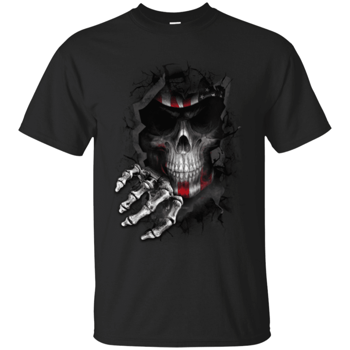 Military T-Shirt "Veteran American Skull"-TShirt-General-Veterans Nation