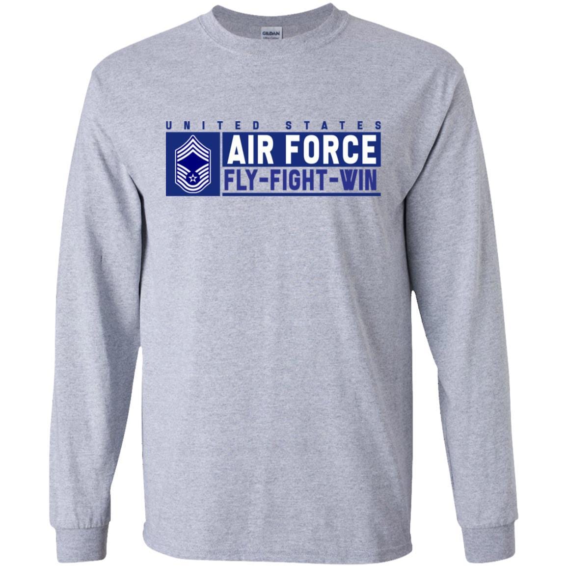 US Air Force E-9 Chief Master Sergeant Fly - Fight - Win Long Sleeve - Pullover Hoodie-TShirt-USAF-Veterans Nation