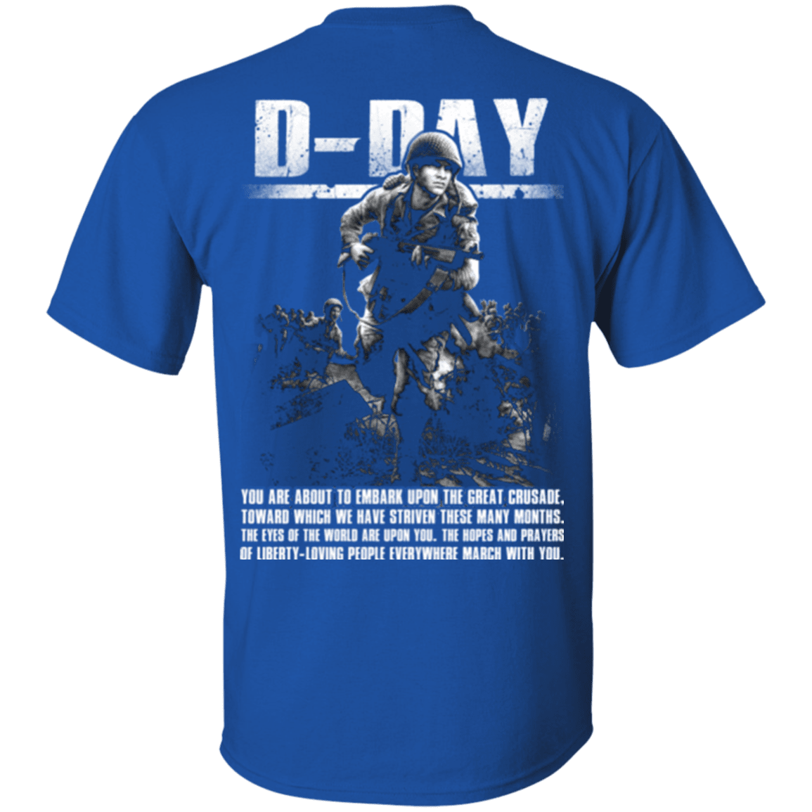 Military T-Shirt "Veteran - D Day WW2" - Men Back-TShirt-General-Veterans Nation