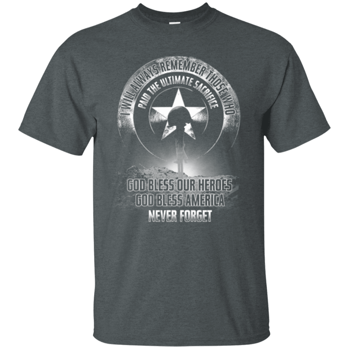 Military T-Shirt "Never Forget Who Paid The Ultimate Sacrifice"-TShirt-General-Veterans Nation