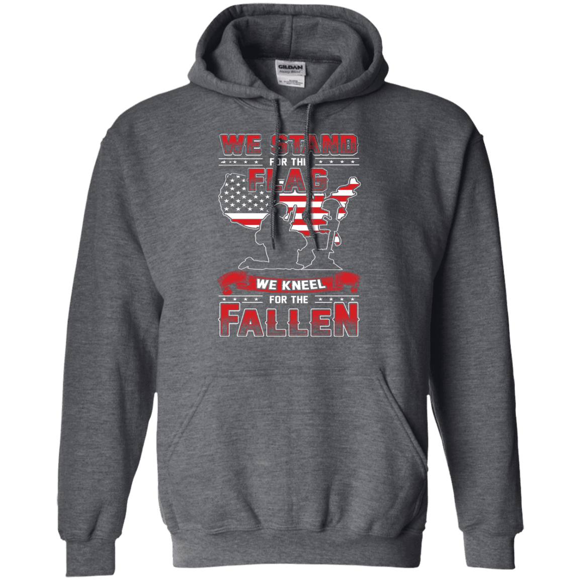 Military T-Shirt "Stand For The Flag, Kneel For The Fallen Female Veterans" Front-TShirt-General-Veterans Nation