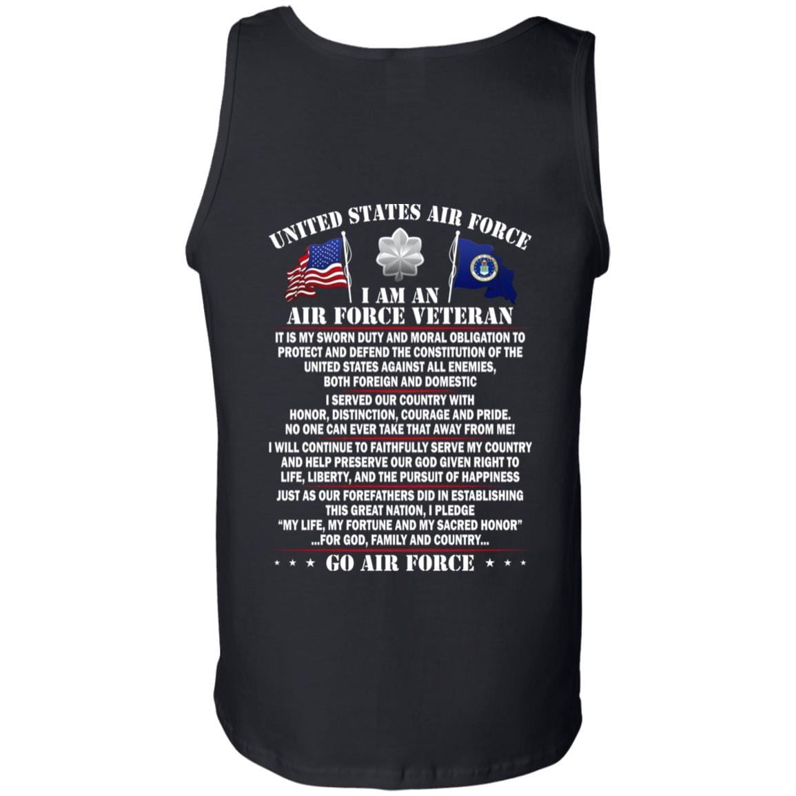 US Air Force O-5 Lieutenant Colonel Lt Co O5 Field Officer Ranks - Go Air Force T-Shirt On Back-TShirt-USAF-Veterans Nation