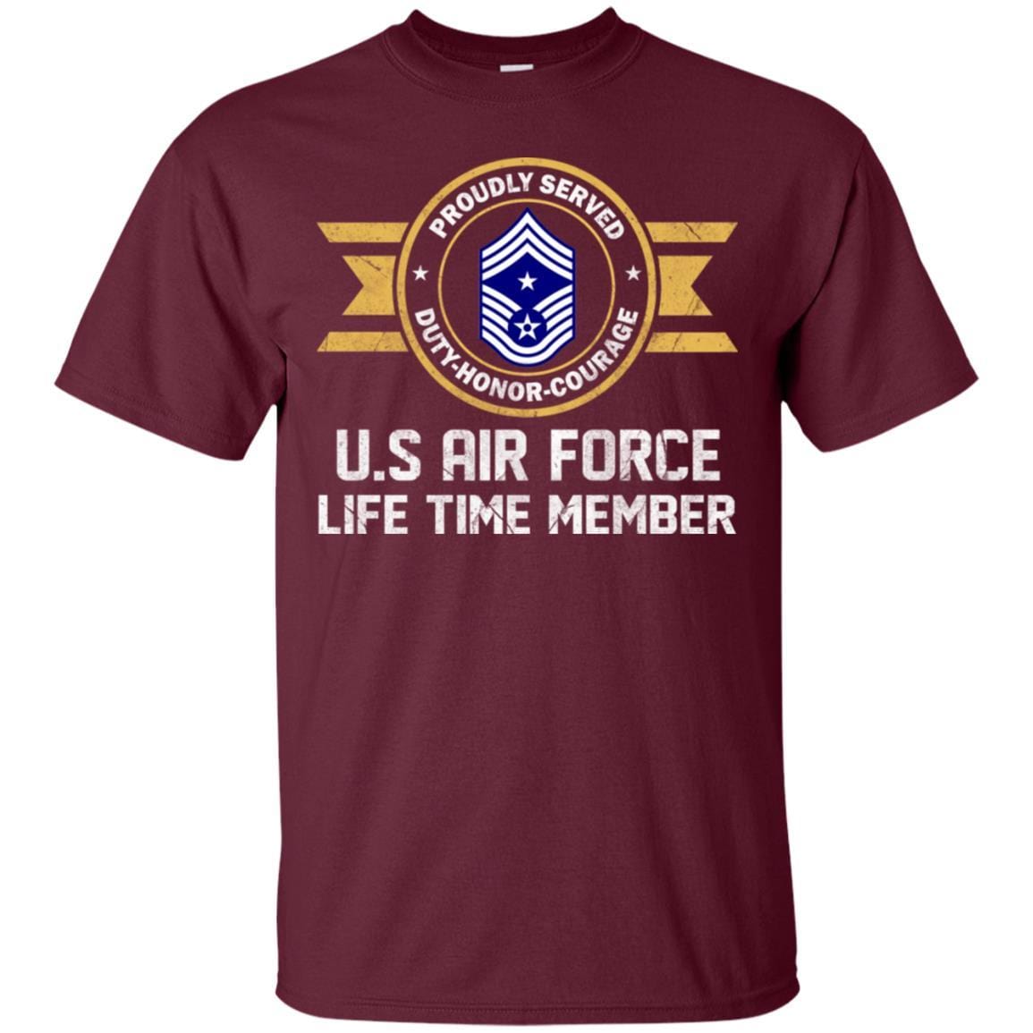 Life time member-US Air Force E-9 Command Chief Master Sergeant CCM E9 Noncommissioned Officer Ranks Men T Shirt On Front-TShirt-USAF-Veterans Nation