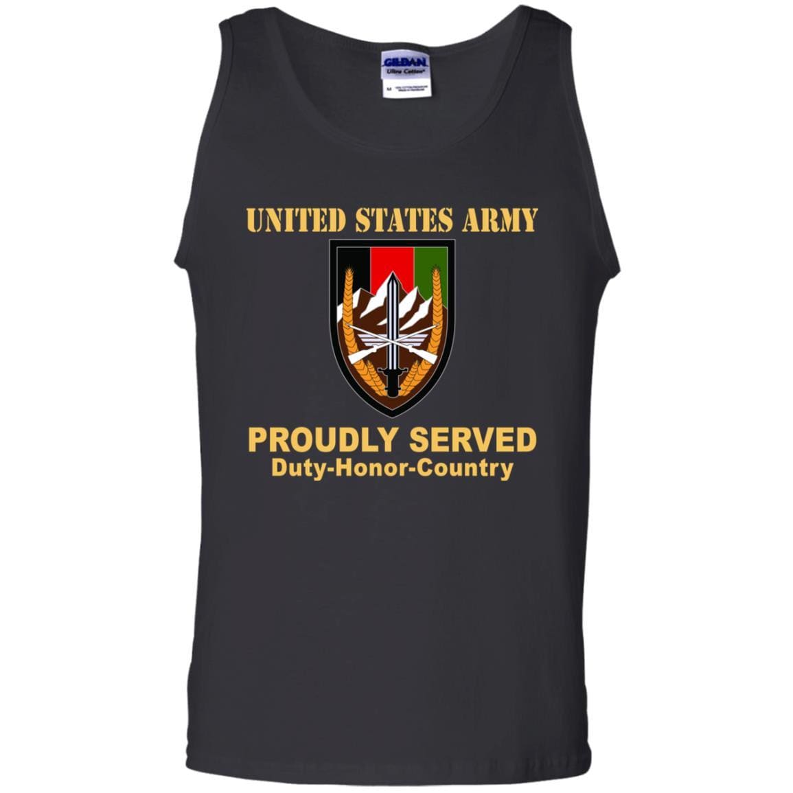 US ARMY CSIB ARMY ELEMENT, UNITED STATES FORCES-AFGHANISTAN- Proudly Served T-Shirt On Front For Men-TShirt-Army-Veterans Nation
