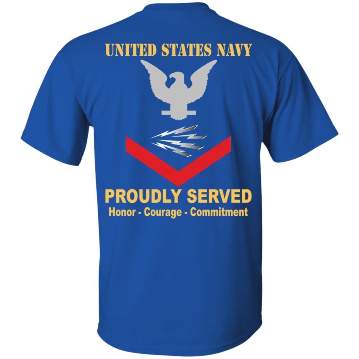 US Navy T-Shirt Radioman Navy RM E-4 PO3 Petty Officer Third Class On Back-TShirt-Navy-Veterans Nation