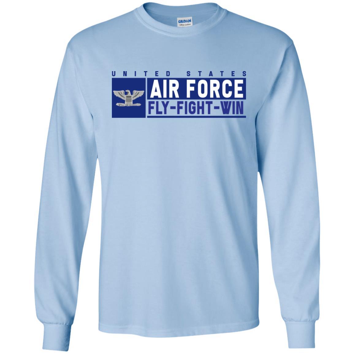 US Air Force O-6 Colonel Fly - Fight - Win Long Sleeve - Pullover Hoodie-TShirt-USAF-Veterans Nation