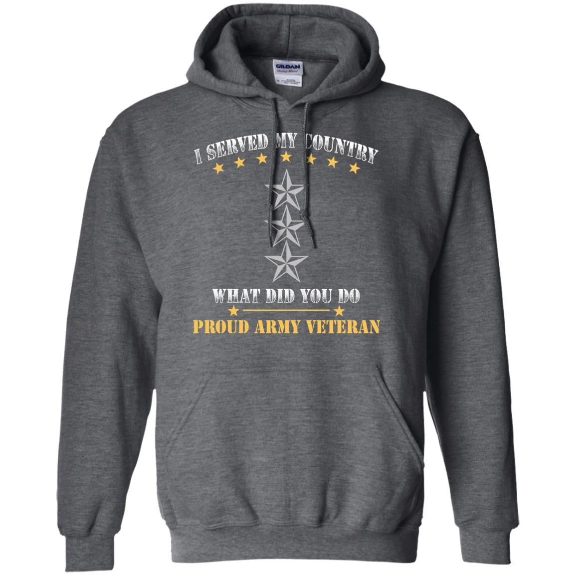 US Army O-9 Lieutenant General O9 LTG General Officer Ranks Men Front T Shirt - Proud US Army Veteran-TShirt-Army-Veterans Nation