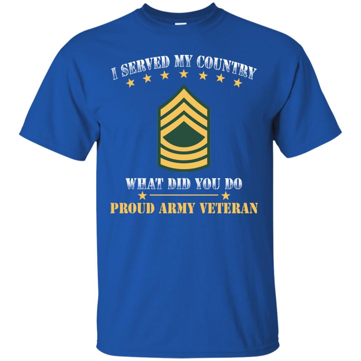 US Army E-8 Master Sergeant E8 MSG Noncommissioned Officer Ranks Men Front T Shirt - Proud US Army Veteran-TShirt-Army-Veterans Nation