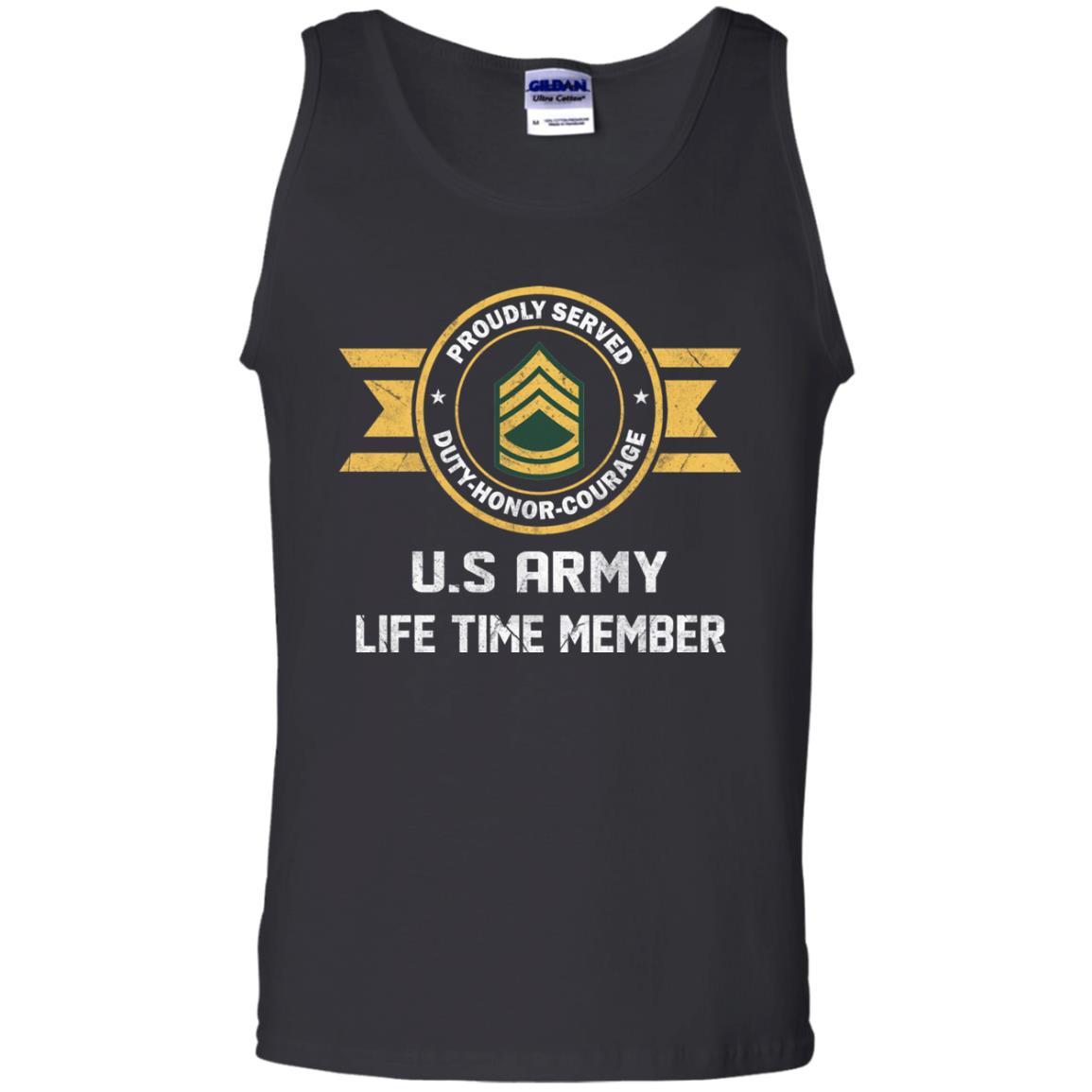 Life Time Member - US Army E-7 Sergeant First Class E7 SFC Noncommissioned Officer Ranks Men T Shirt On Front-TShirt-Army-Veterans Nation