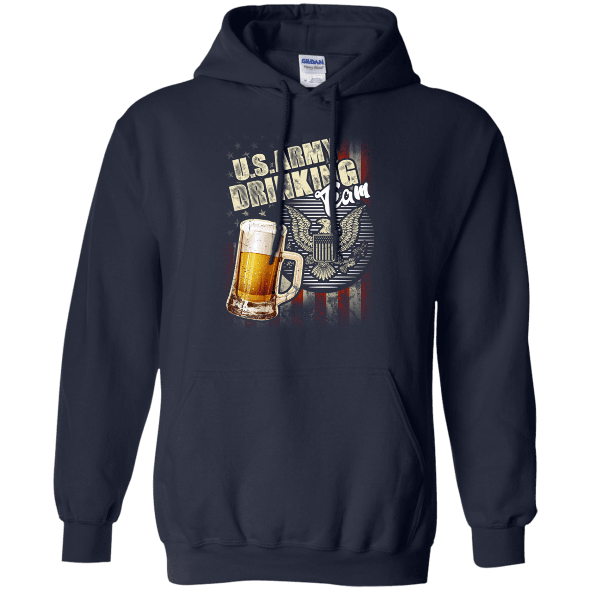 US Army Drinking Bear Team Front T Shirts-TShirt-Army-Veterans Nation