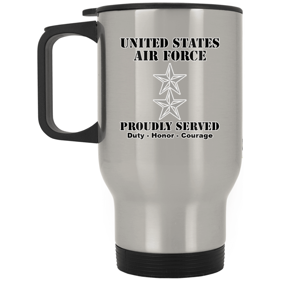 US Air Force O-8 Major General Maj G O8 General Officer Ranks White Coffee Mug - Stainless Travel Mug-Mug-USAF-Ranks-Veterans Nation