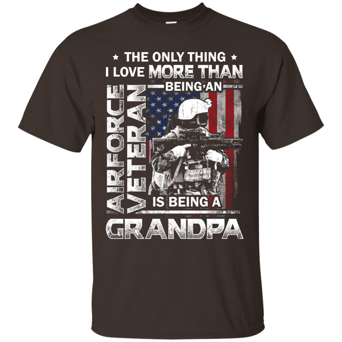 Military T-Shirt "Airforce Veteran I love Being A Grandpa Men" Front-TShirt-General-Veterans Nation