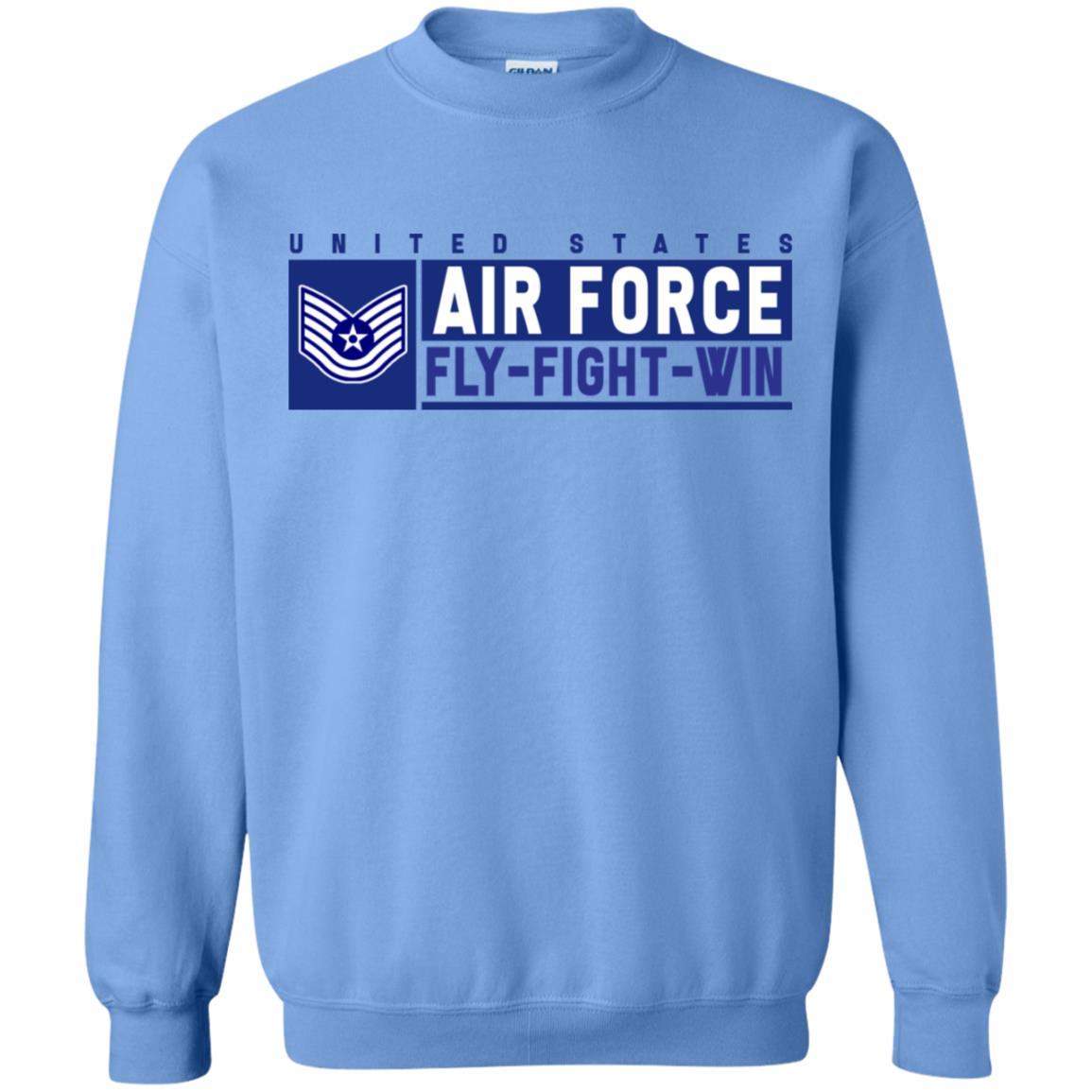 US Air Force E-6 Technical Sergeant Fly - Fight - Win Long Sleeve - Pullover Hoodie-TShirt-USAF-Veterans Nation