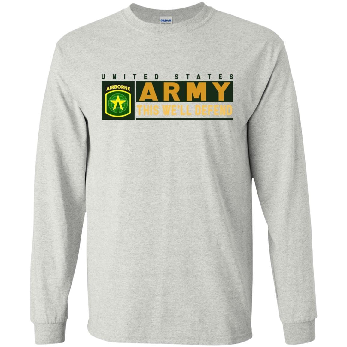 US Army 16TH MILITARY POLICE BRIGADE WITH AIRBORNE TAB- This We'll Defend T-Shirt On Front For Men-TShirt-Army-Veterans Nation