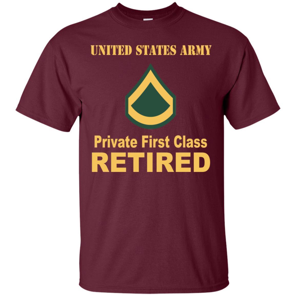 Army E-3 PFC E3 Private First Class Enlisted Soldier Retired Men T Shirt On Front-TShirt-Army-Veterans Nation