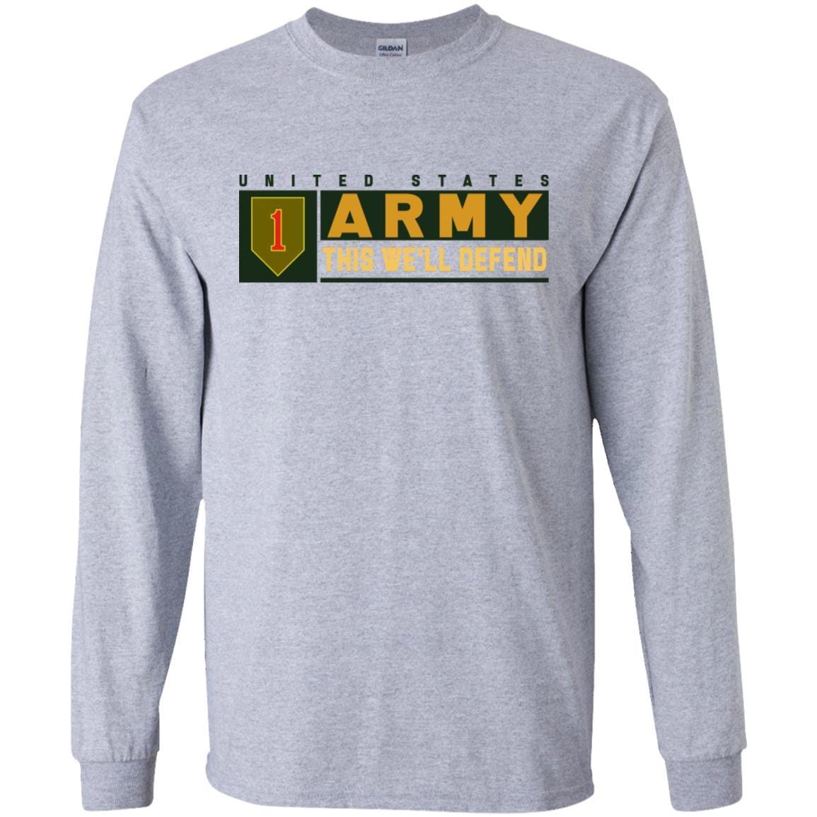 US Army 1st Infantry Division- This We'll Defend T-Shirt On Front For Men-TShirt-Army-Veterans Nation