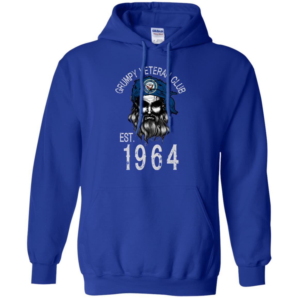 Grumpy Navy Veteran Club T-Shirt On Front-TShirt-Navy-Veterans Nation
