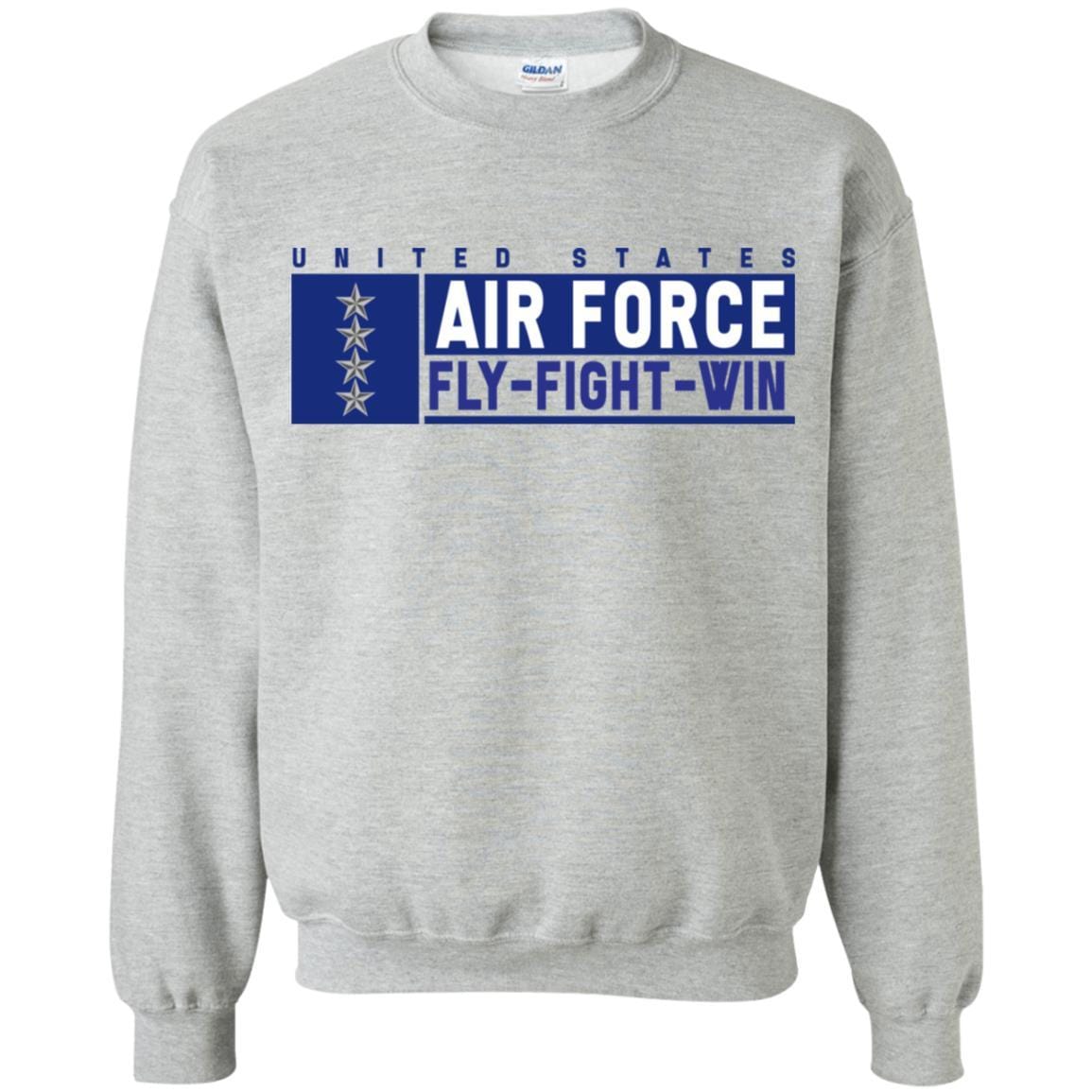 US Air Force O-10 General Fly - Fight - Win Long Sleeve - Pullover Hoodie-TShirt-USAF-Veterans Nation