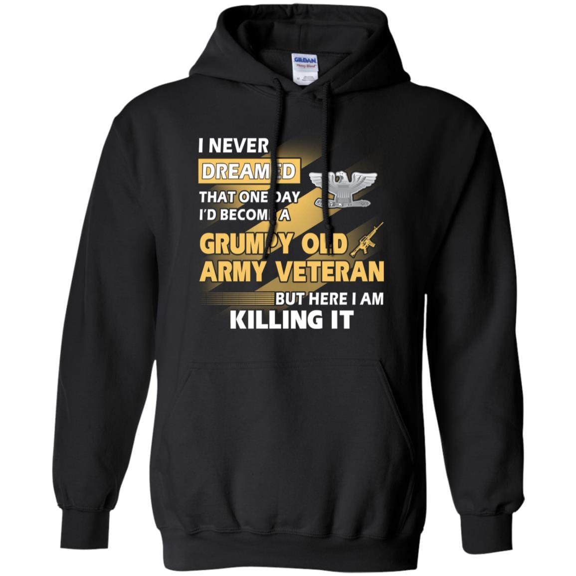 US Army T-Shirt "Grumpy Old Veteran" O-6 Colonel(COL) On Front-TShirt-Army-Veterans Nation