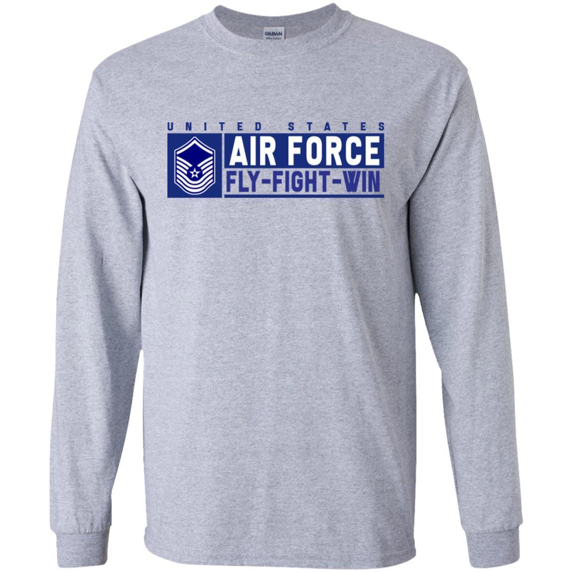 US Air Force E-8 Senior Master Sergeant Old Style Fly - Fight - Win T-Shirt On Front For Men-TShirt-USAF-Veterans Nation