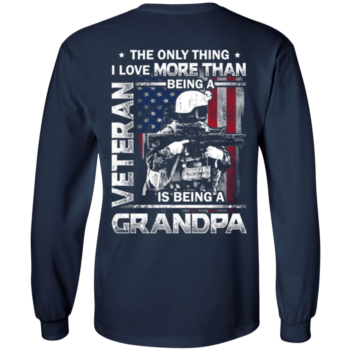 Military T-Shirt "I love Being A Grandpa Veteran" - Men Back-TShirt-General-Veterans Nation