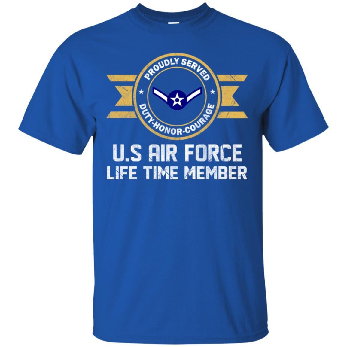 Life time member-US Air Force E-2 Airman Amn E2 Ranks Enlisted Airman Rank Men T Shirt On Front-TShirt-USAF-Veterans Nation