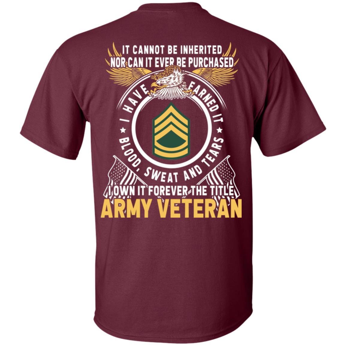 US Army E-7 Sergeant First Class E7 SFC Noncommissioned Officer Ranks T-Shirt For Men On Back-TShirt-Army-Veterans Nation