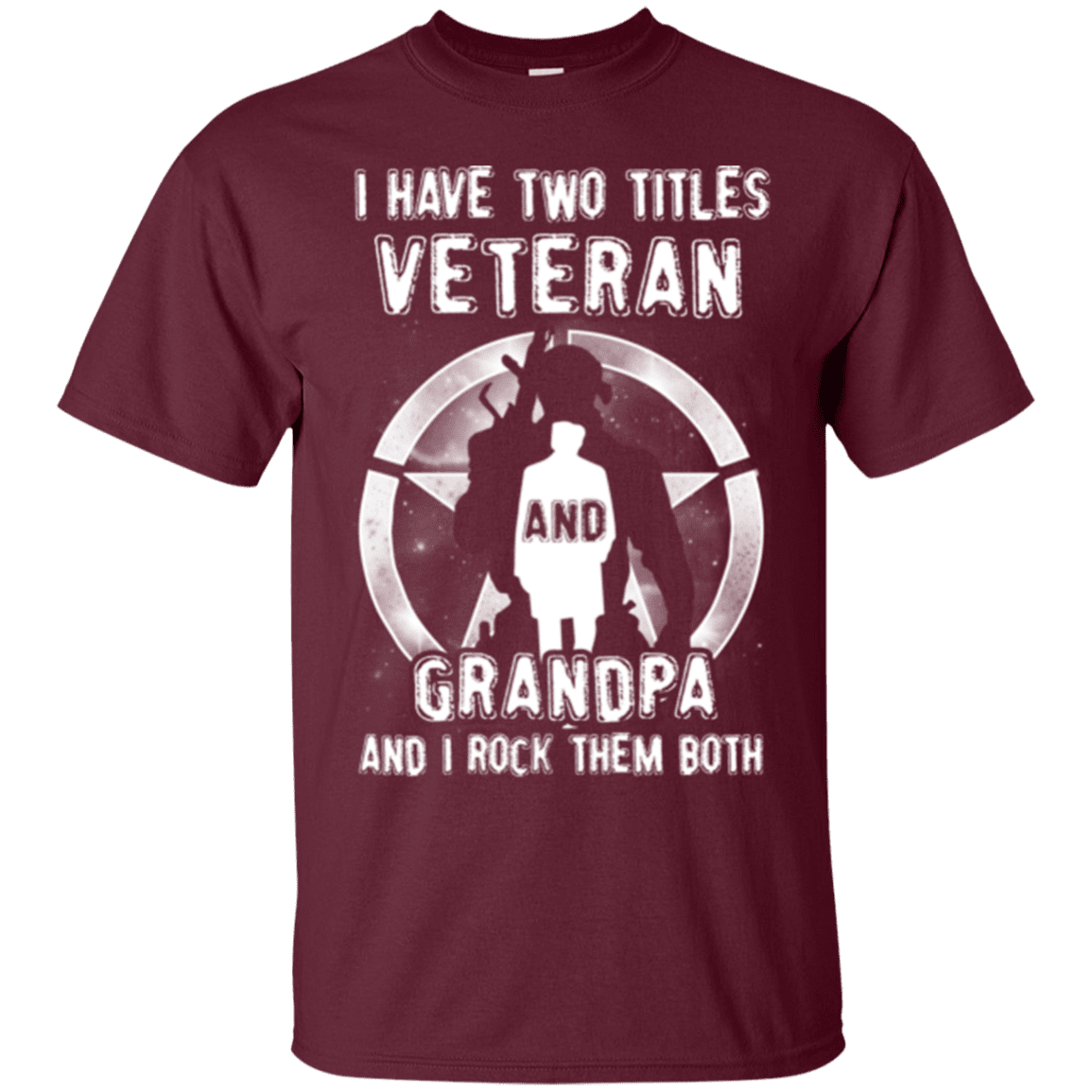 Military T-Shirt "I HAVE TWO TITLES VETERAN AND GRANDPA"-TShirt-General-Veterans Nation