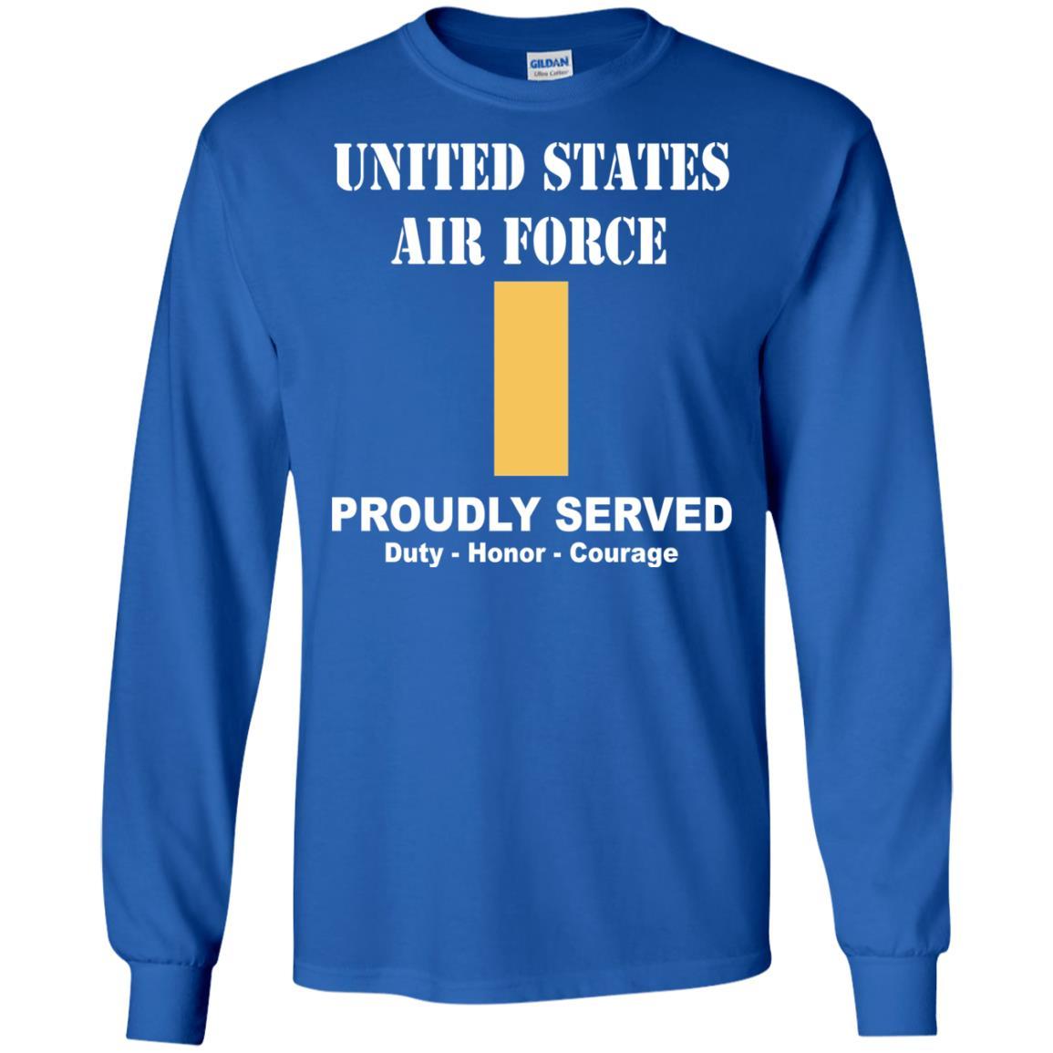 US Air Force O-1 Second Lieutenant 2d Lt O1 Commissioned Officer Ranks Men Front T Shirt For Air Force-TShirt-USAF-Veterans Nation